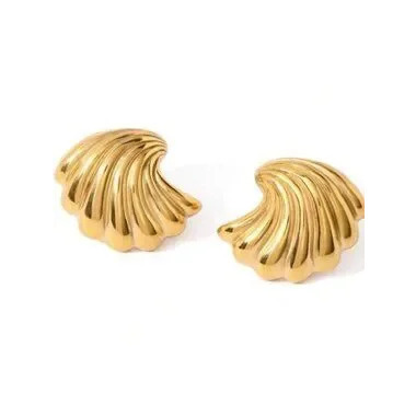 New! Coastal Gold Shell Post Earrings (1065) Nwot